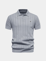 Keegan - Cream Textured Knit Polo