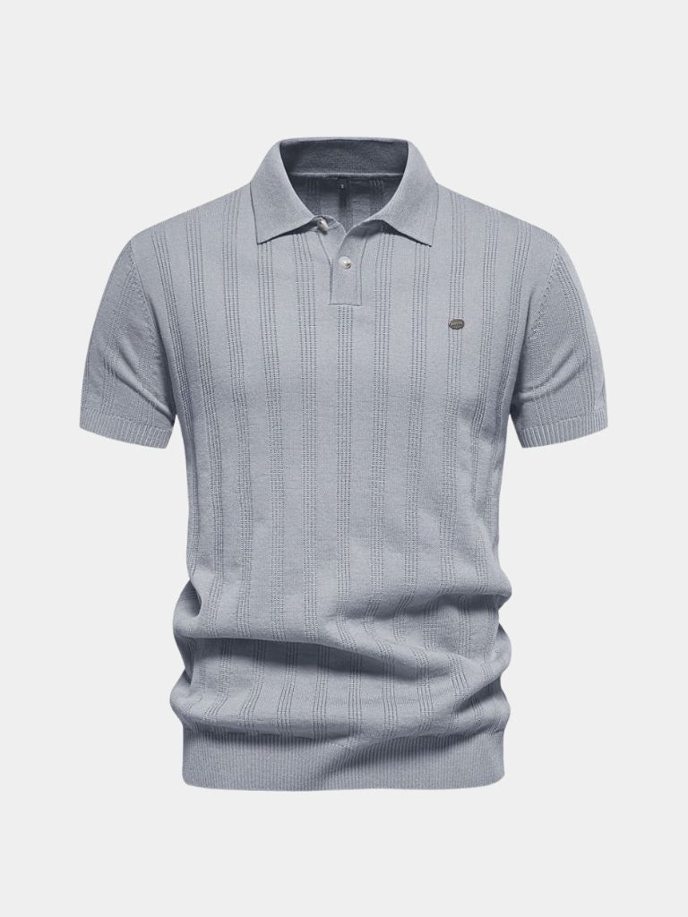 Keegan - Cream Textured Knit Polo