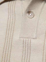 Keegan - Cream Textured Knit Polo