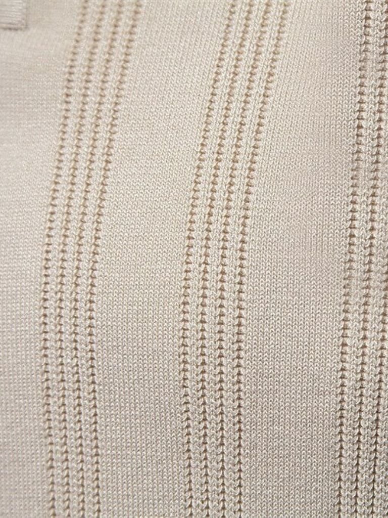 Keegan - Cream Textured Knit Polo