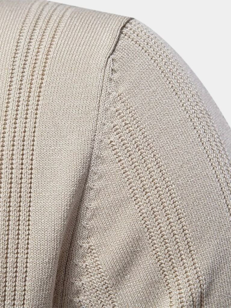 Keegan - Cream Textured Knit Polo