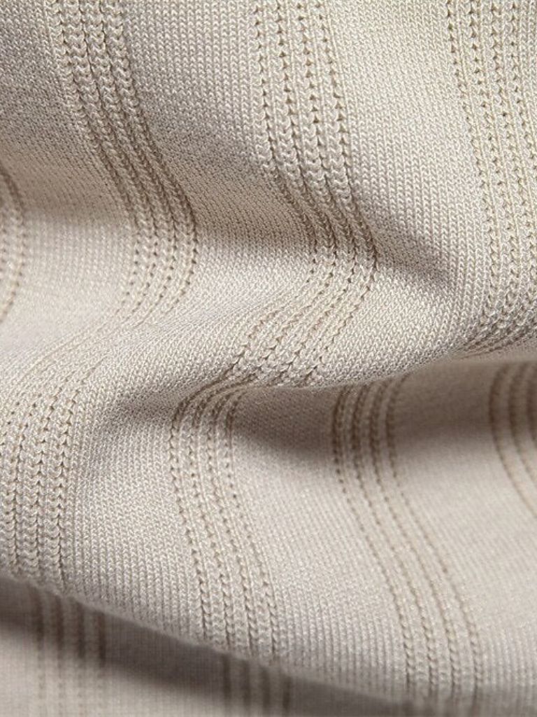 Keegan - Cream Textured Knit Polo