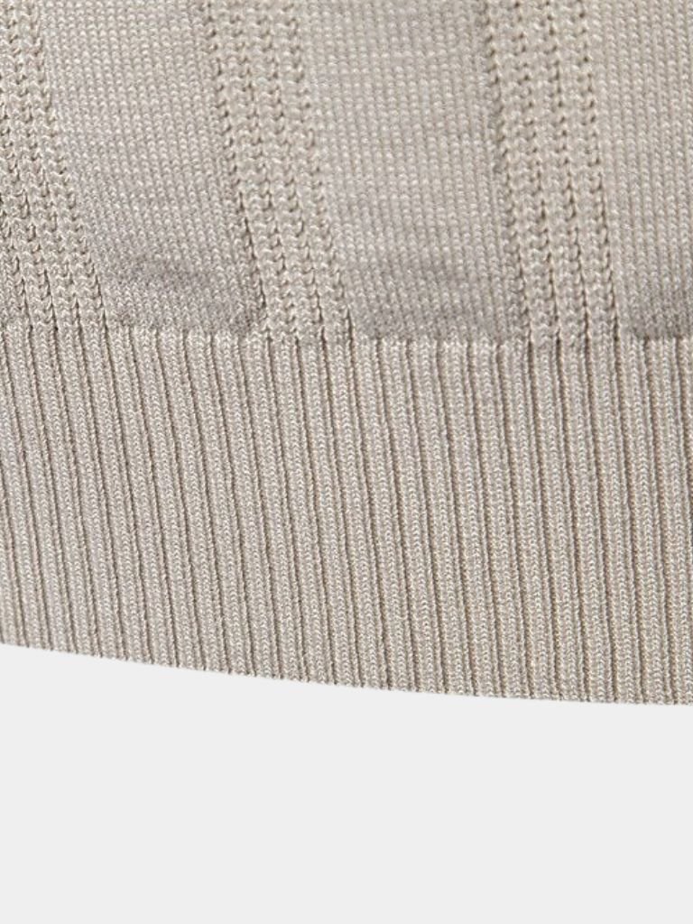 Keegan - Cream Textured Knit Polo
