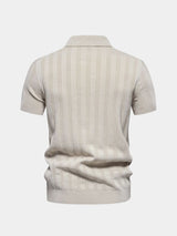 Keegan - Cream Textured Knit Polo
