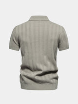Keegan - Cream Textured Knit Polo
