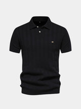 Keegan - Cream Textured Knit Polo