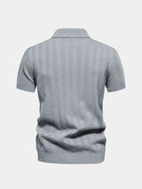 Keegan - Cream Textured Knit Polo