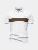 Kyle - White Polo with Contrast Stripes