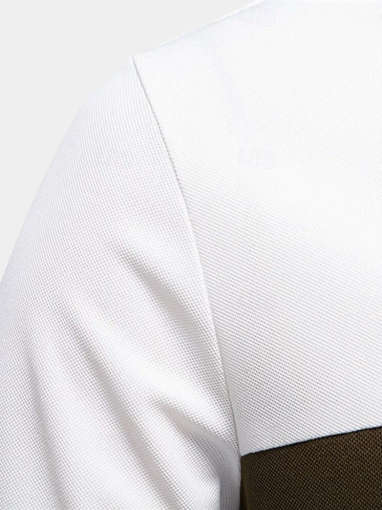 Kyle - White Polo with Contrast Stripes