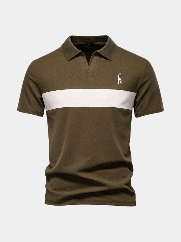 Kyle - White Polo with Contrast Stripes