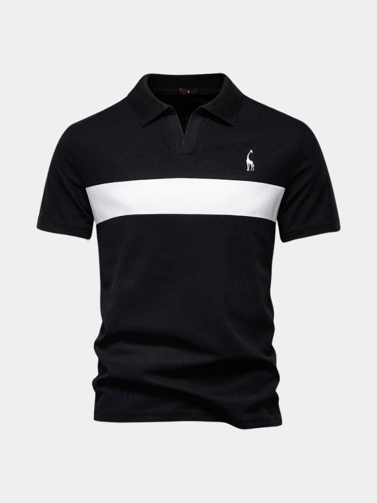 Kyle - White Polo with Contrast Stripes