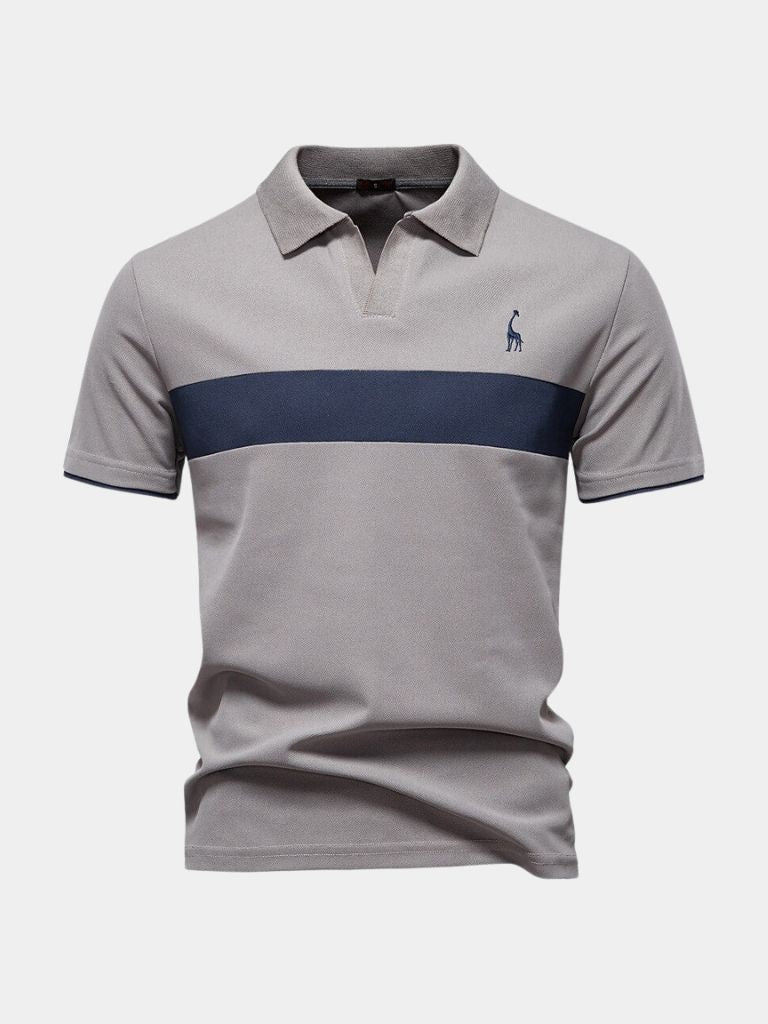 Kyle - White Polo with Contrast Stripes