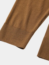 Landon - Brown Long Sleeve Open Collar Polo