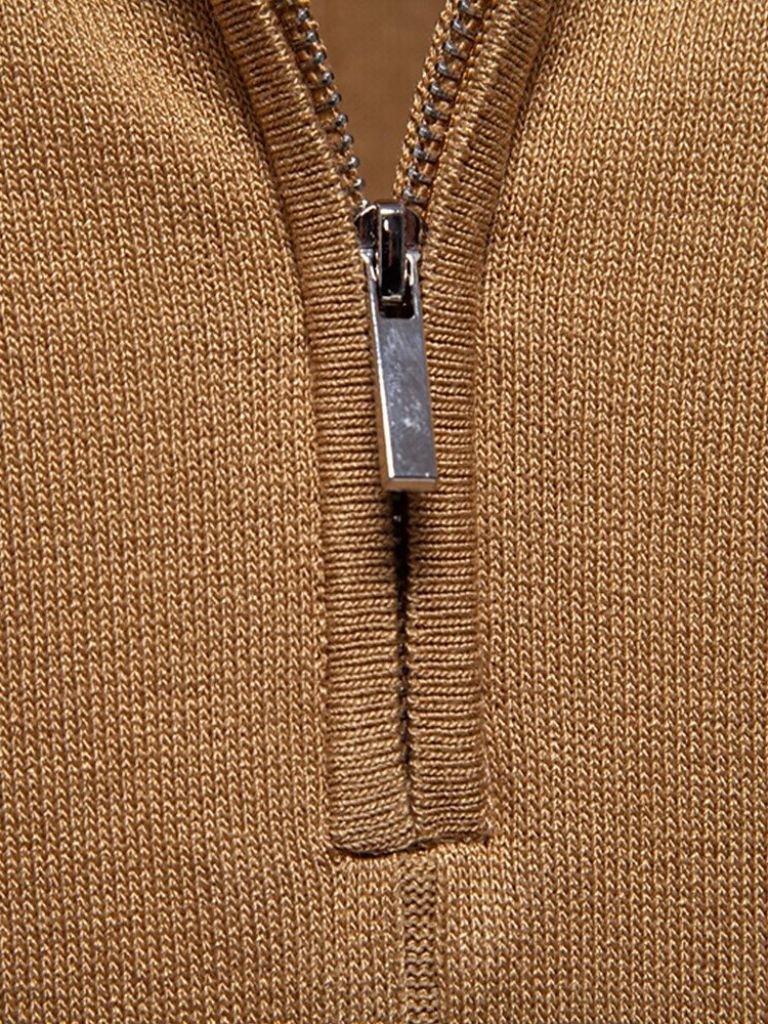 Lane - Knit Zip Collar Polo