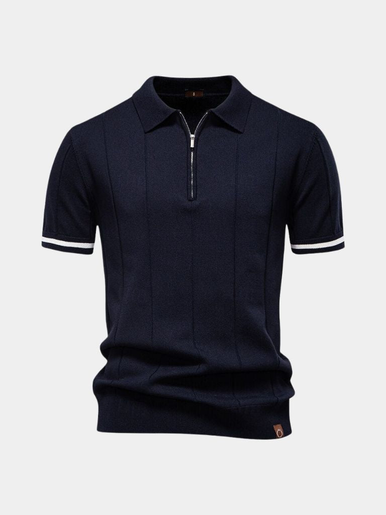 Lane - Knit Zip Collar Polo
