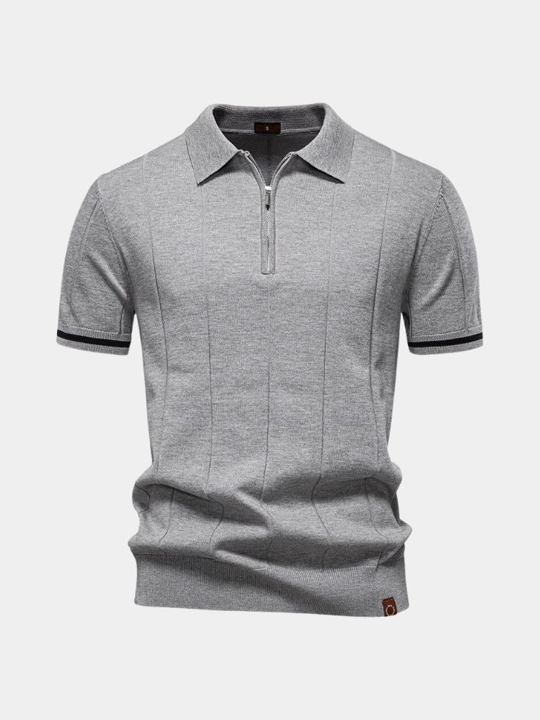 Lane - Knit Zip Collar Polo