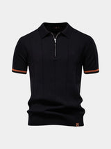Lane - Knit Zip Collar Polo