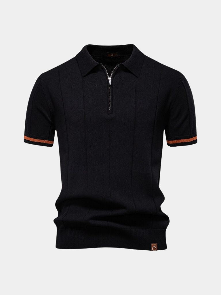 Lane - Knit Zip Collar Polo