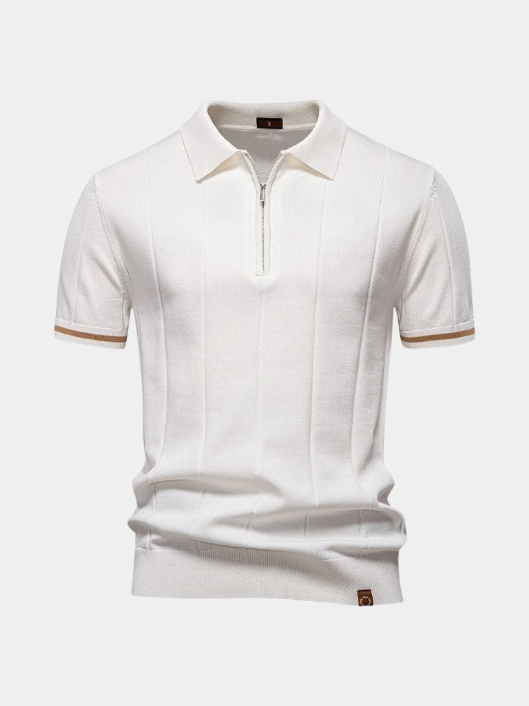 Lane - Knit Zip Collar Polo