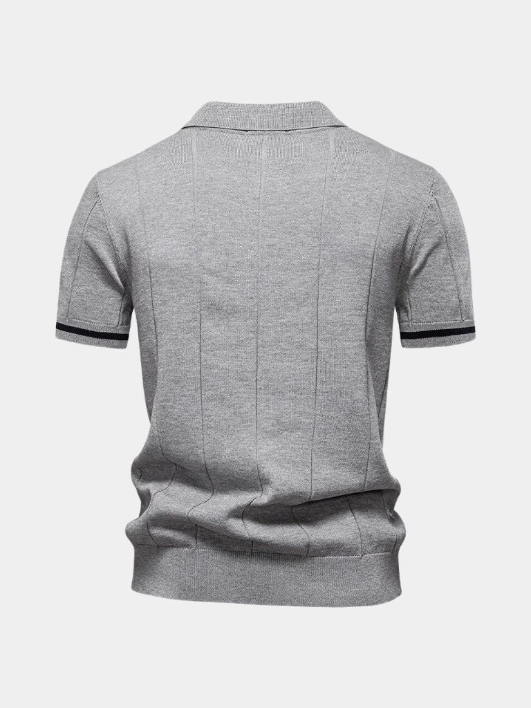 Lane - Knit Zip Collar Polo