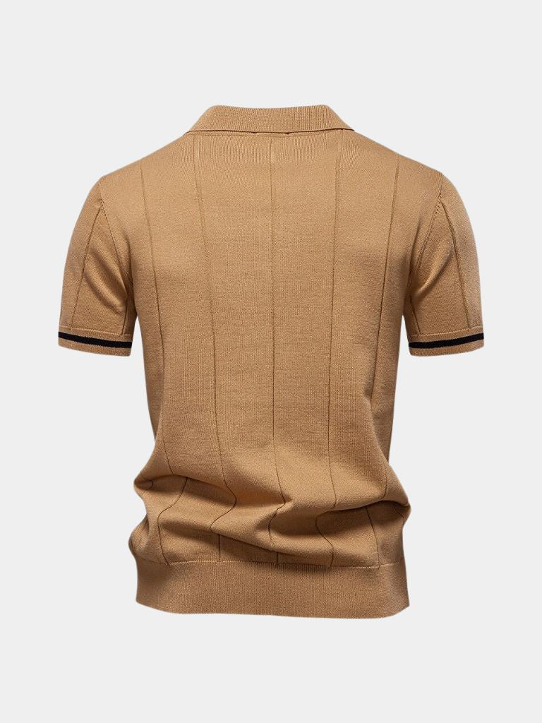 Lane - Knit Zip Collar Polo