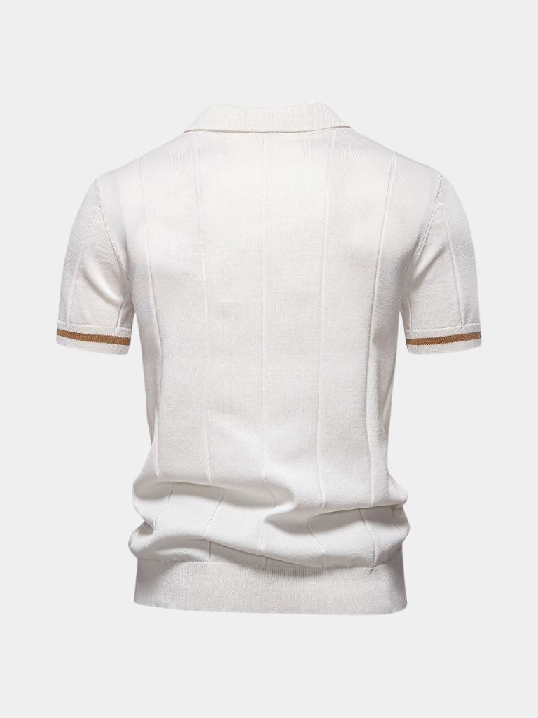 Lane - Knit Zip Collar Polo