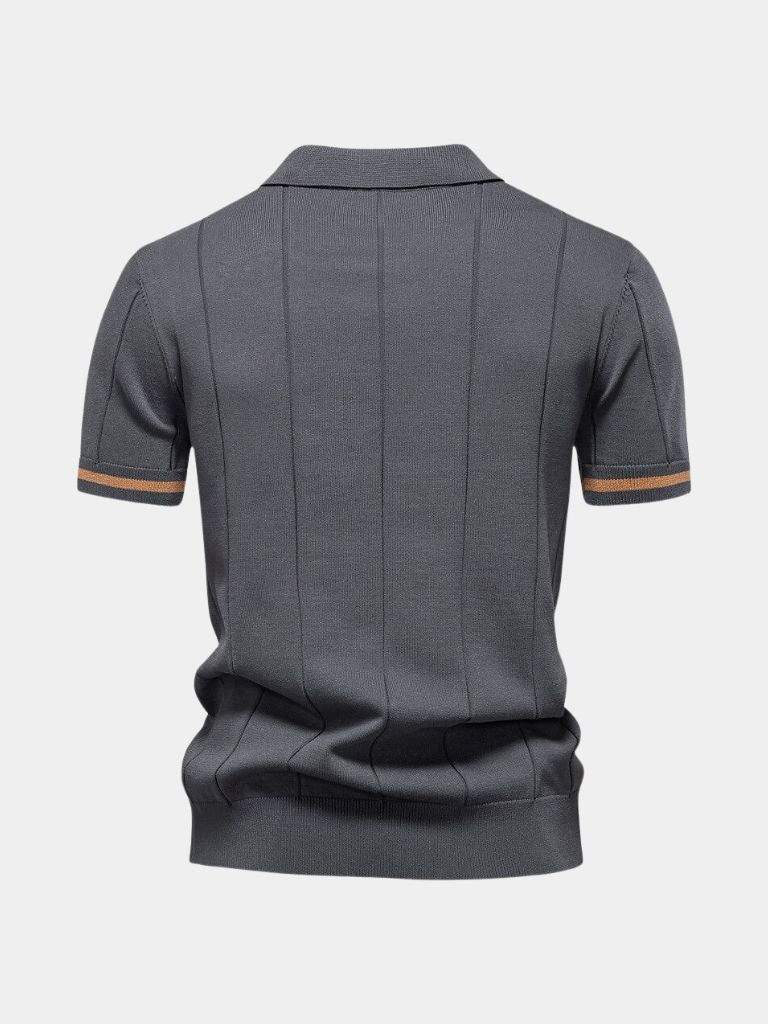 Lane - Knit Zip Collar Polo