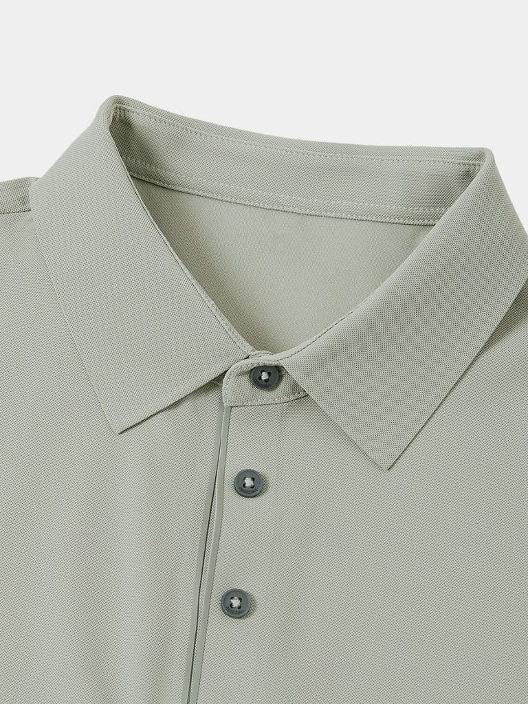 Mitchell - Sage Green Polo with Classic Collar