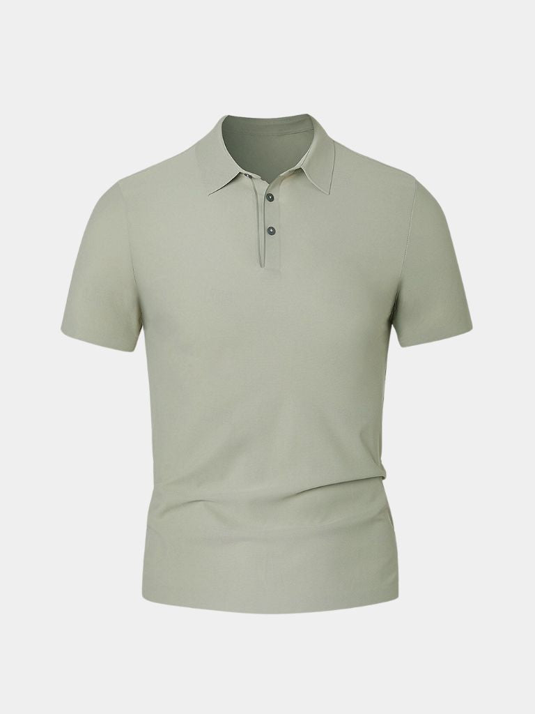 Mitchell - Sage Green Polo with Classic Collar