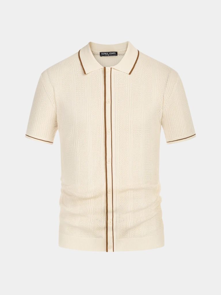 Parker - Cream Knit Zip Polo