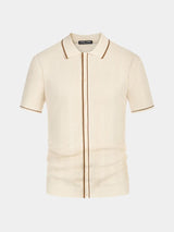 Parker - Cream Knit Zip Polo