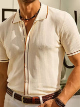 Parker - Cream Knit Zip Polo