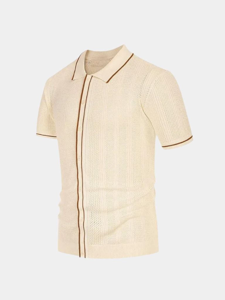 Parker - Cream Knit Zip Polo