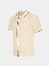 Parker - Cream Knit Zip Polo