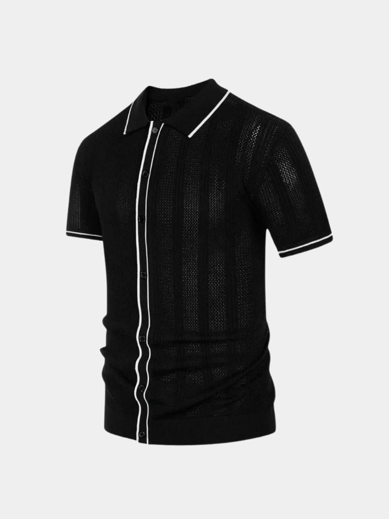 Parker - Cream Knit Zip Polo