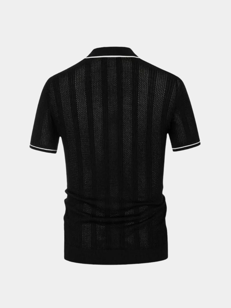 Parker - Cream Knit Zip Polo