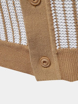 Quinn - Striped Knit Polo with Button Placket