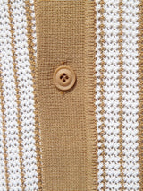 Quinn - Striped Knit Polo with Button Placket
