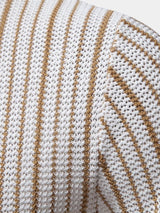 Quinn - Striped Knit Polo with Button Placket