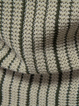 Quinn - Striped Knit Polo with Button Placket