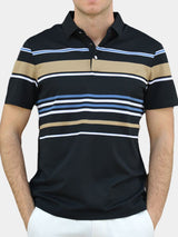 Riley - White Polo with Multicolour Stripes