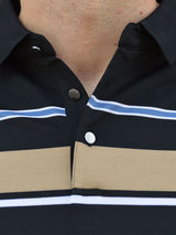 Riley - White Polo with Multicolour Stripes