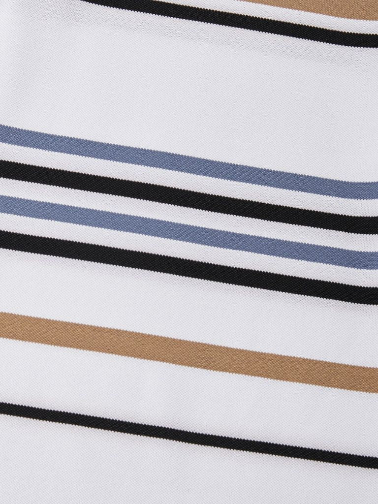 Riley - White Polo with Multicolour Stripes