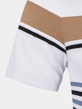 Riley - White Polo with Multicolour Stripes