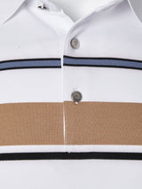 Riley - White Polo with Multicolour Stripes
