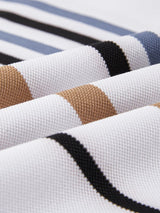Riley - White Polo with Multicolour Stripes
