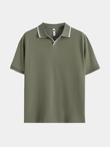 Scott - Black Open Collar Polo