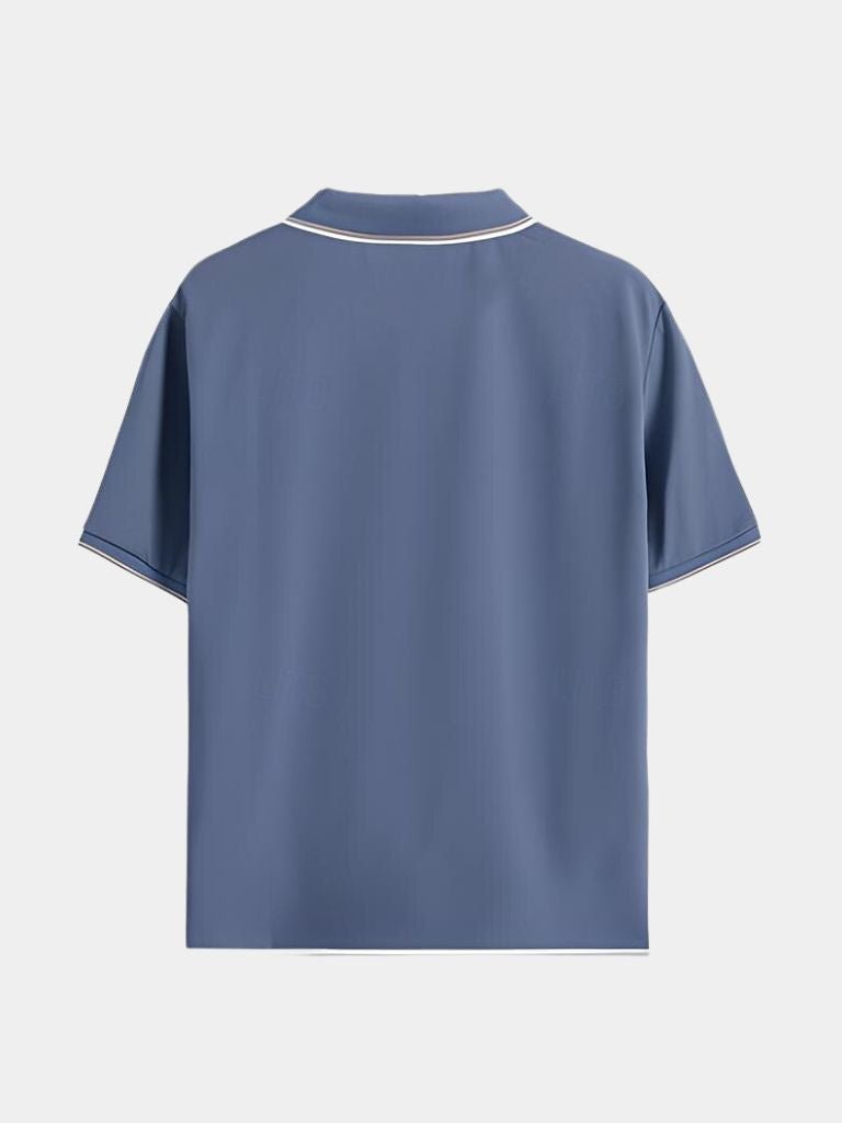 Scott - Black Open Collar Polo