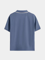 Scott - Black Open Collar Polo