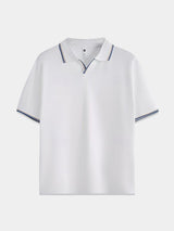 Scott - Black Open Collar Polo